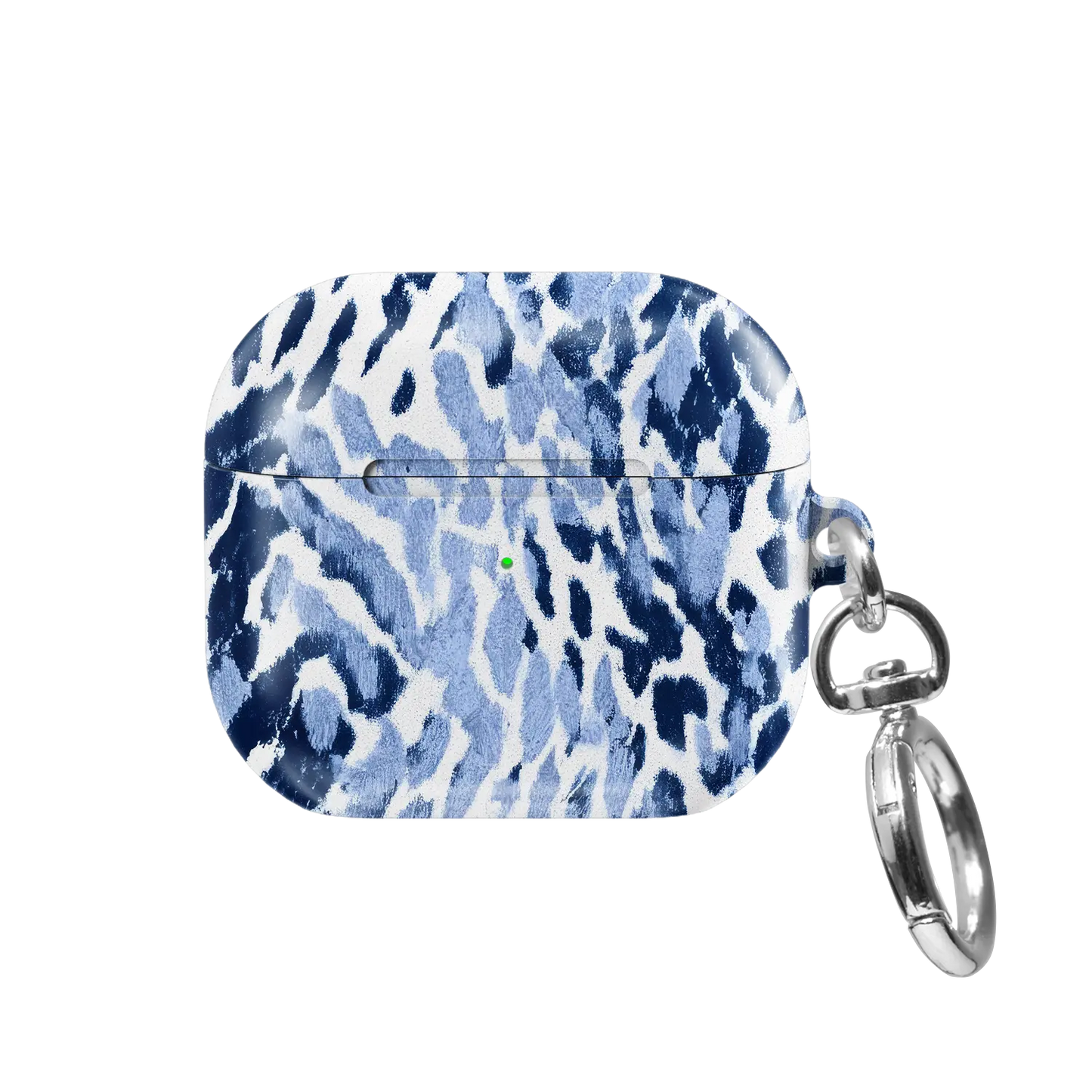 Indigo Glaze | Navy Leopard AirPods Case - front view