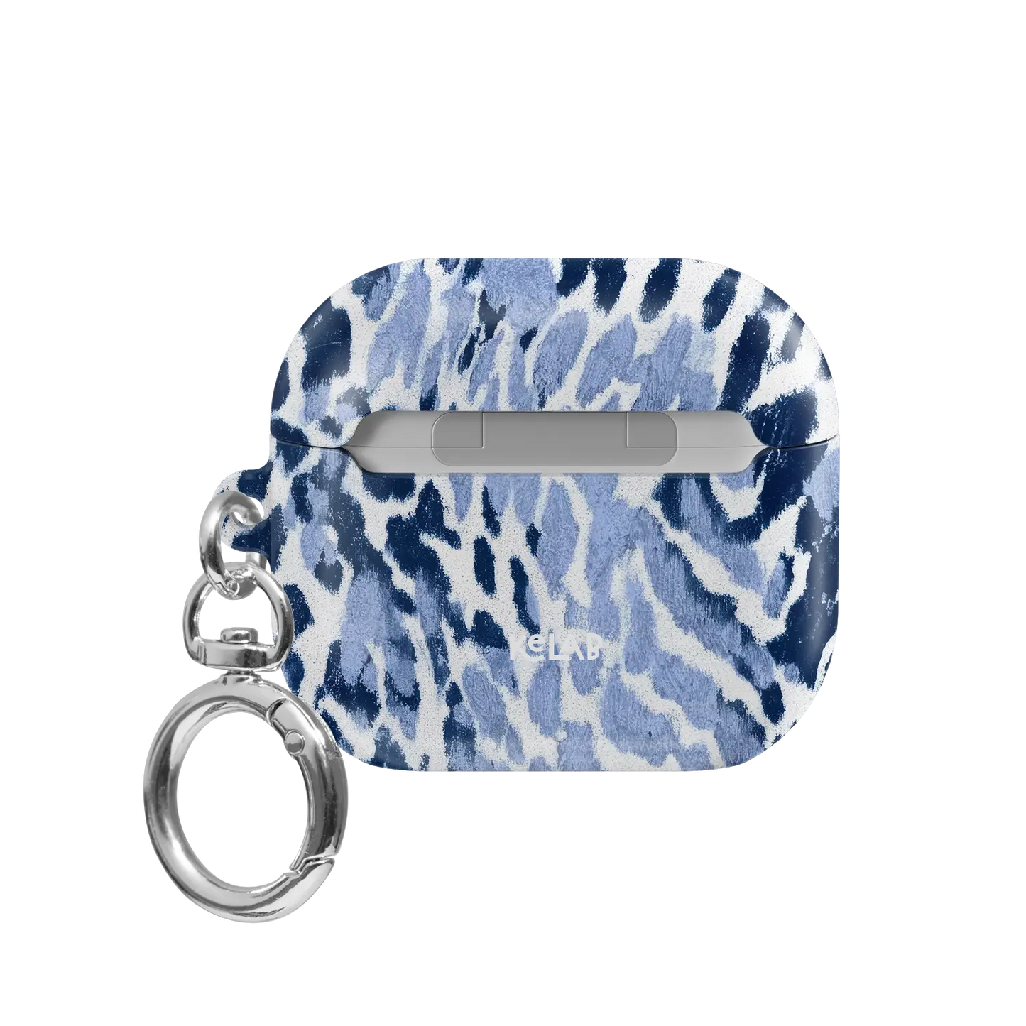 Indigo Glaze | Navy Leopard AirPods Case - back view