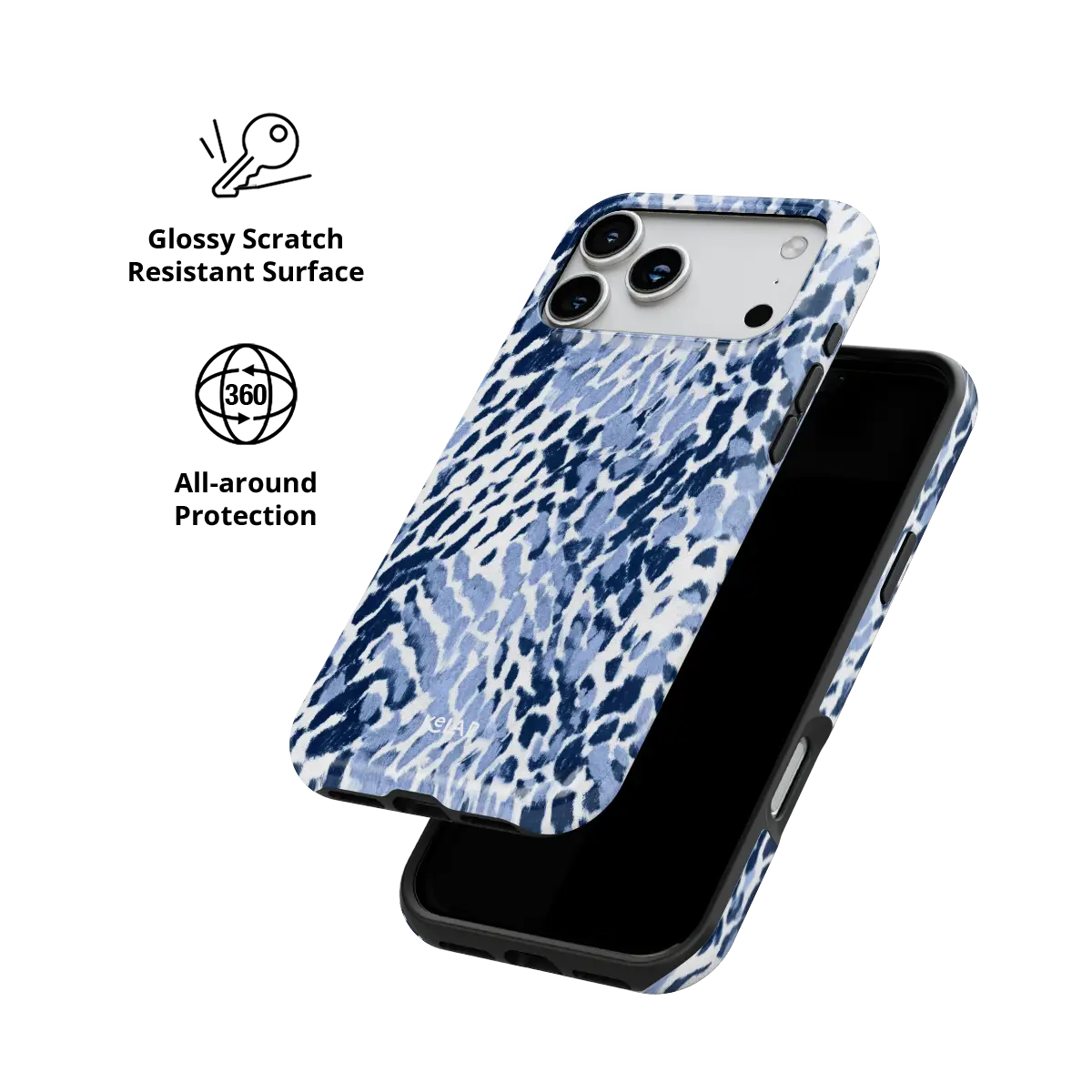 Indigo Glaze | Navy Leopard Print iPhone Case