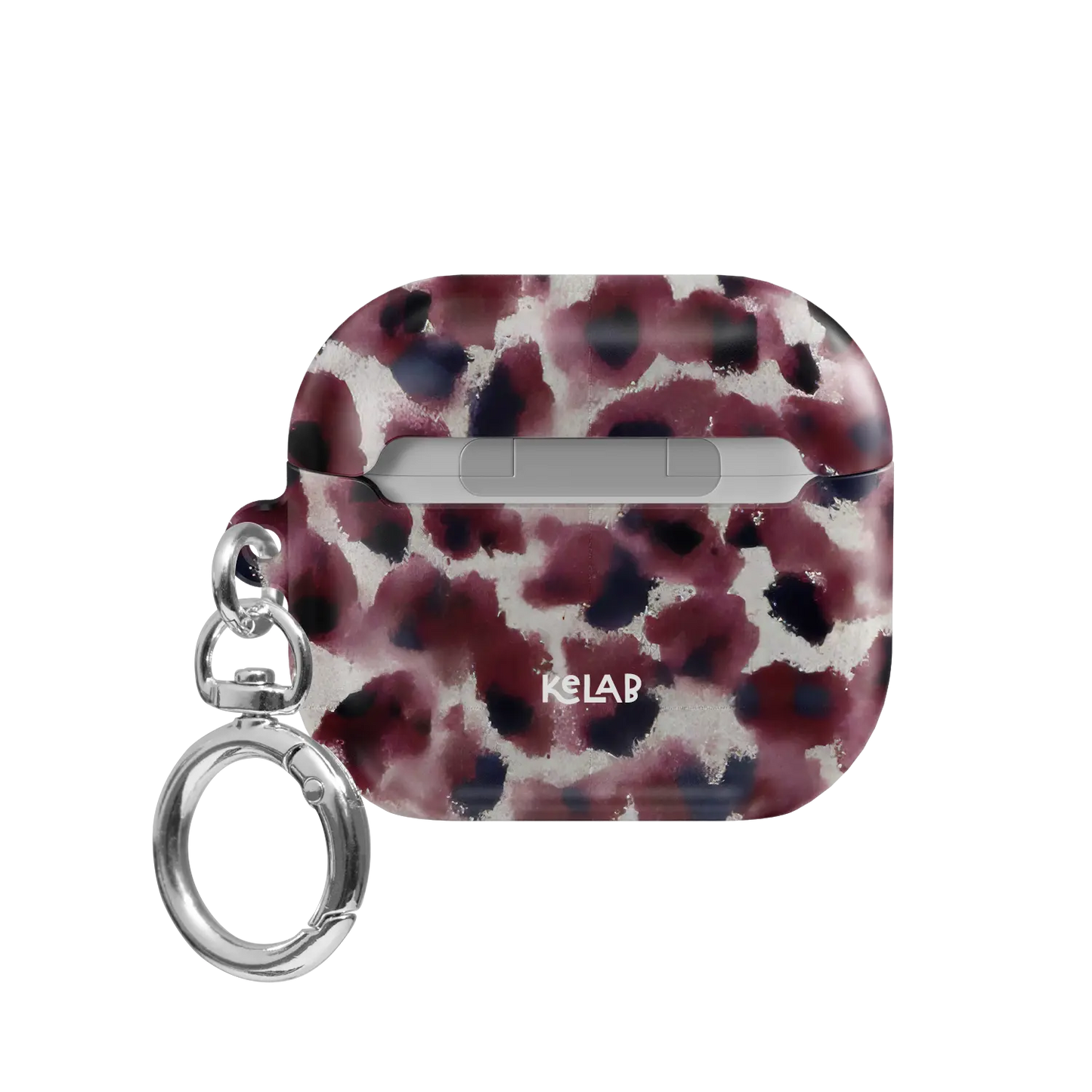Bitten | Dark Red Cheetah AirPods Case - back view