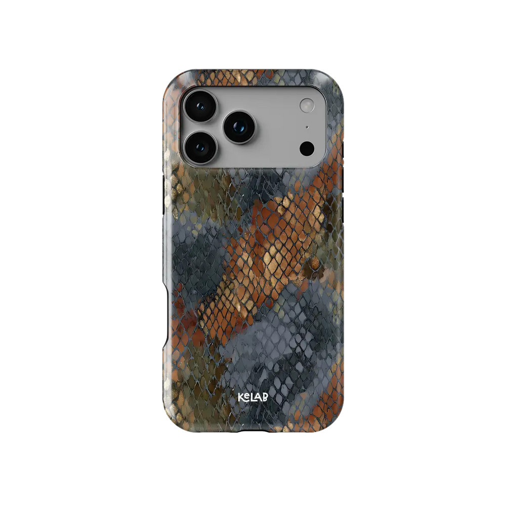 Dragon Scale | Brown Snakeskin Python Print iPhone Case