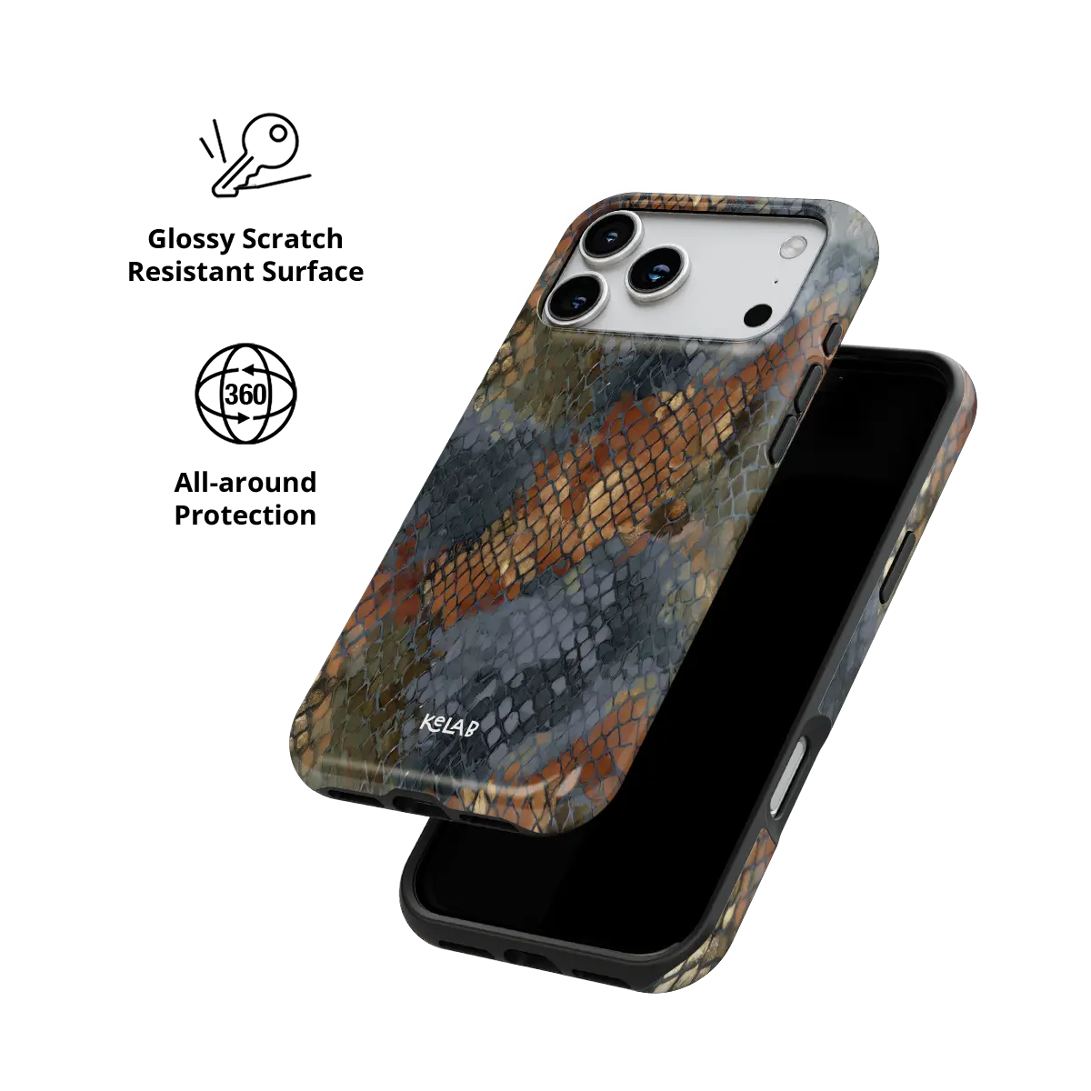 Dragon Scale | Brown Snakeskin Python Print iPhone Case