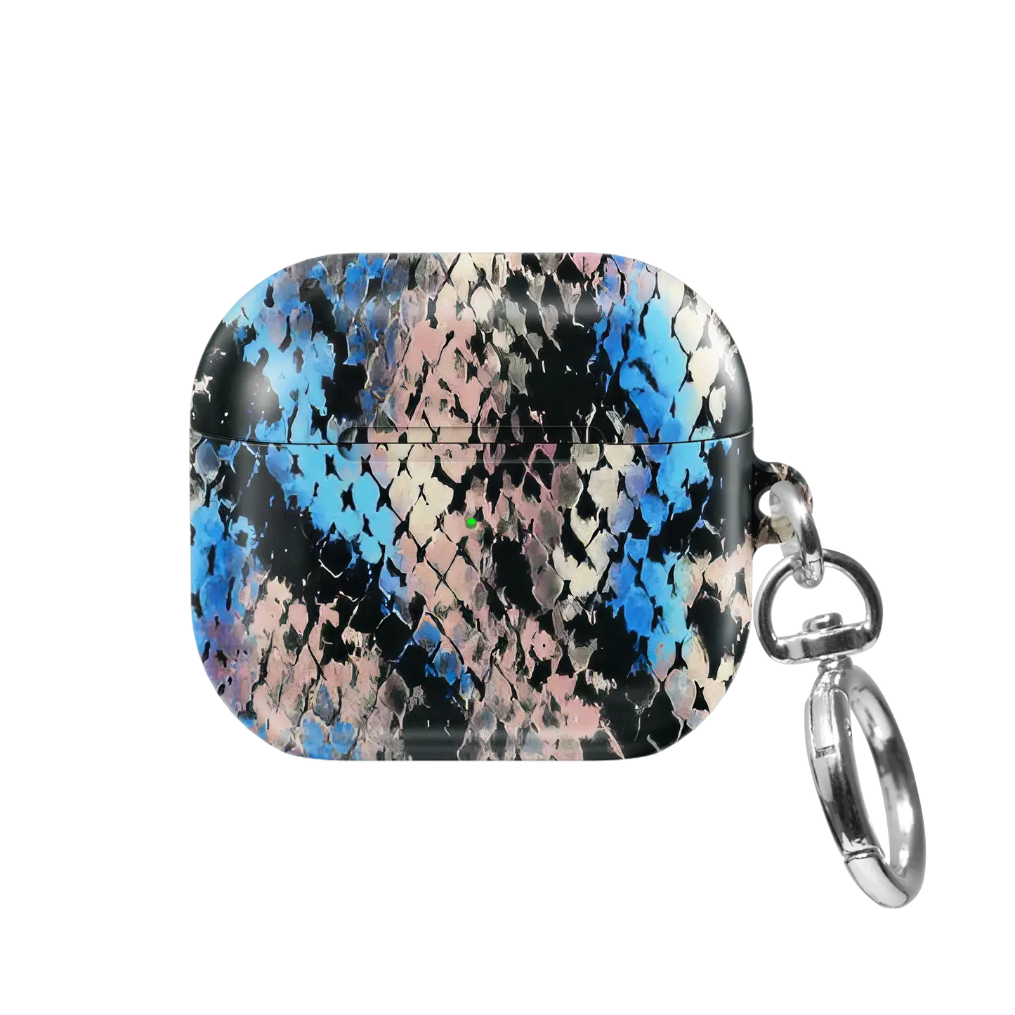 Glacier Coil | Blue Snake Print AirPods Case - front view