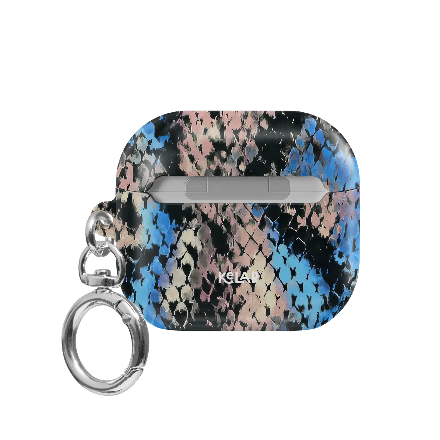 Glacier Coil | Blue Snake Print AirPods Case - back view