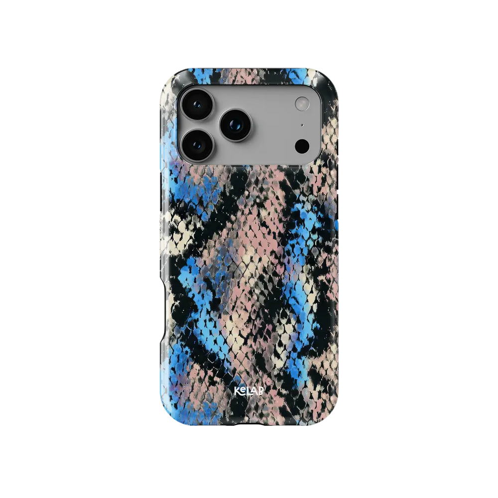 Glacier Coil | Blue Snake Print iPhone Case