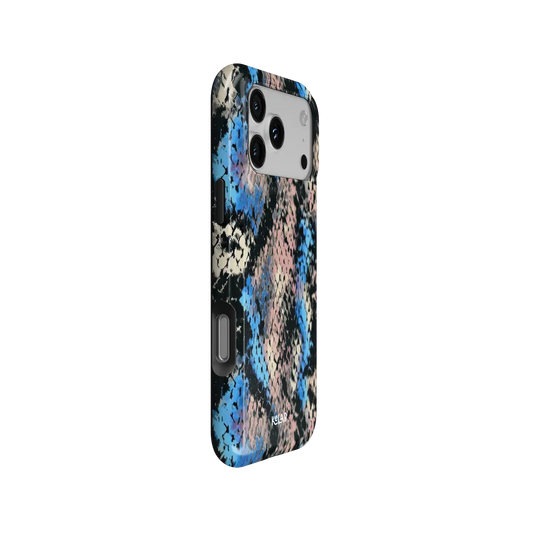 Glacier Coil | Blue Snake Print iPhone Case