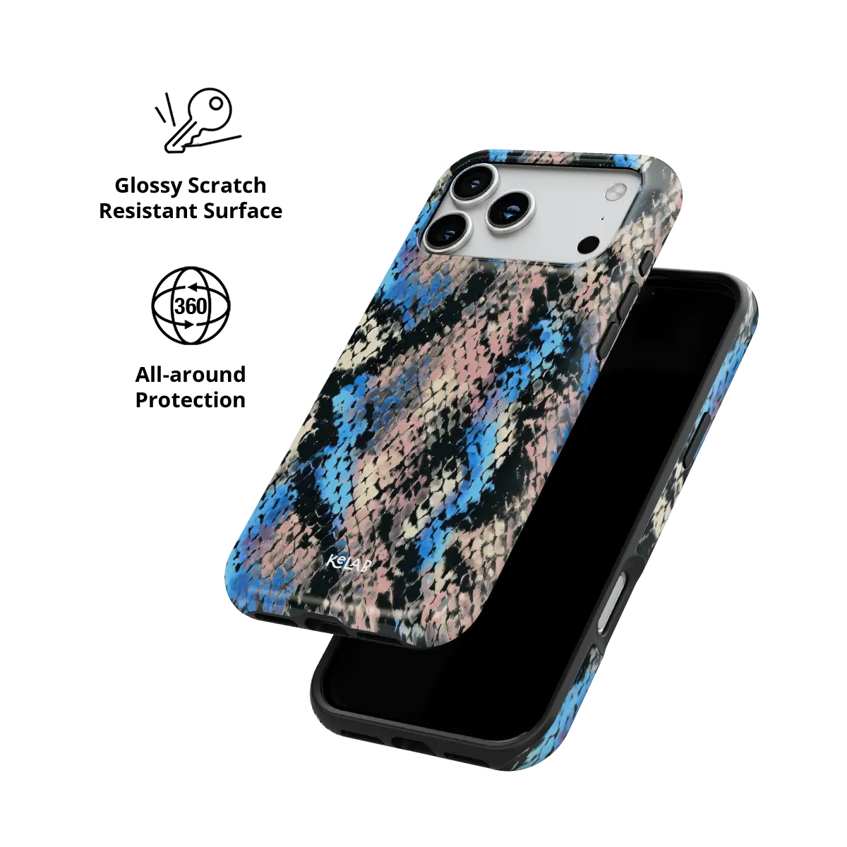 Glacier Coil | Blue Snake Print iPhone Case