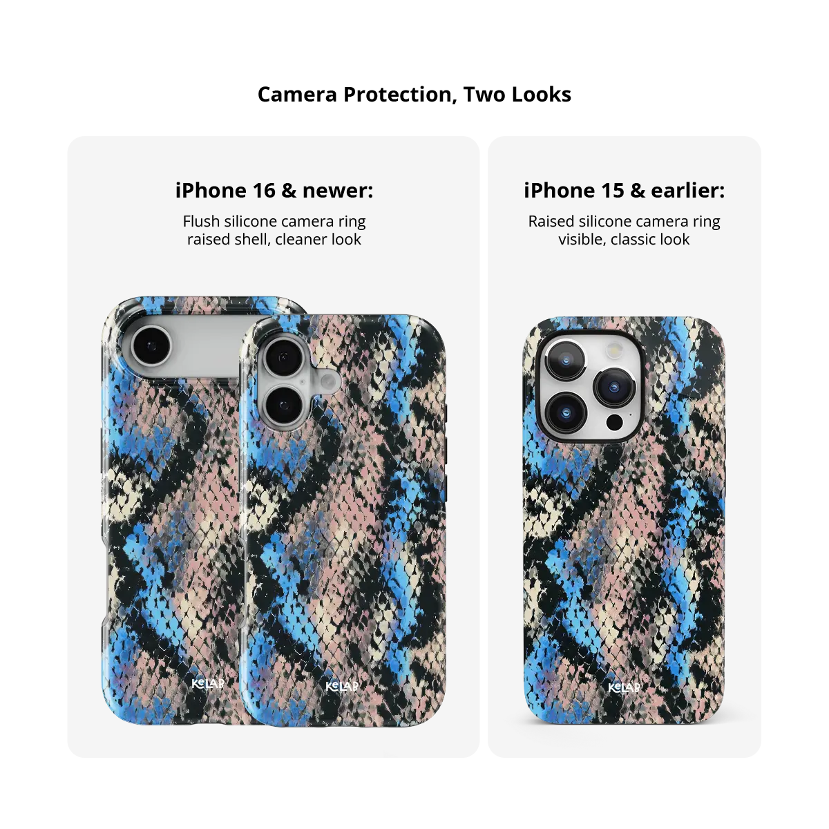 Glacier Coil | Blue Snake Print iPhone Case