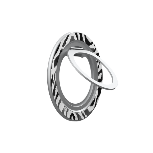 Zebra Crossing | Black & White Zebra Print MagSafe Ring Stand