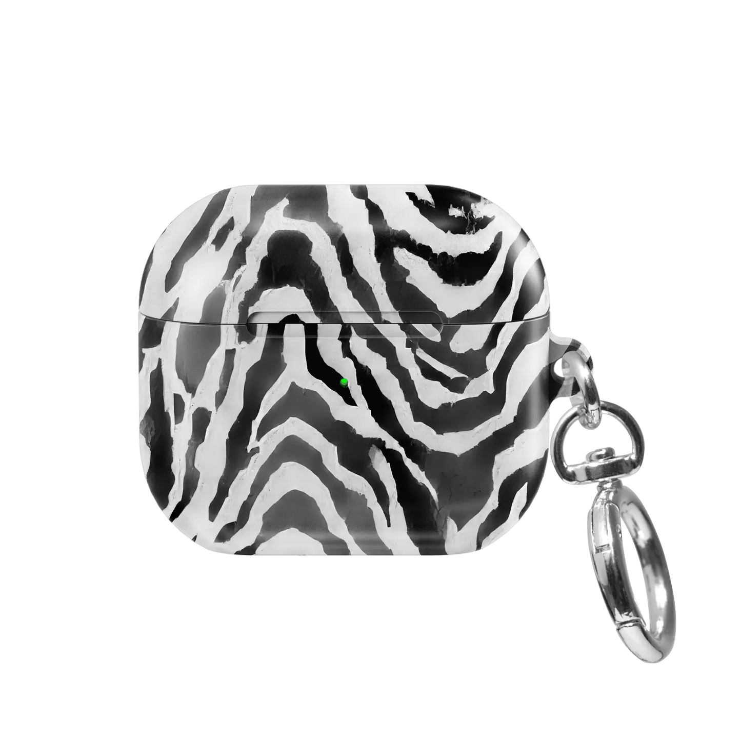 Zebra Crossing | Black & White Zebra Print AirPods Case - front view