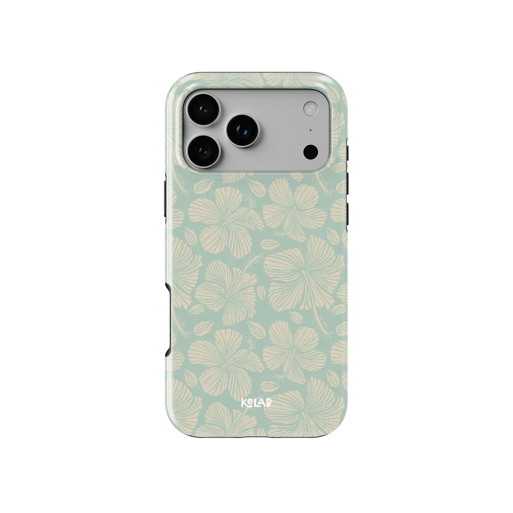 Island Mist | Green Hibiscus Floral iPhone Case