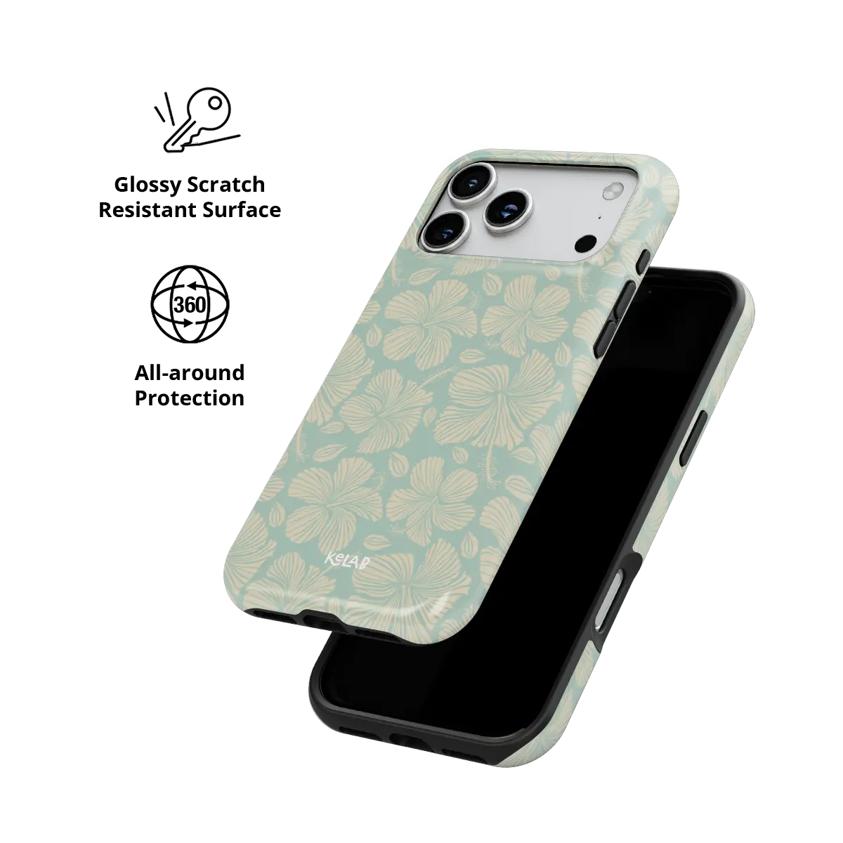 Island Mist | Green Hibiscus Floral iPhone Case