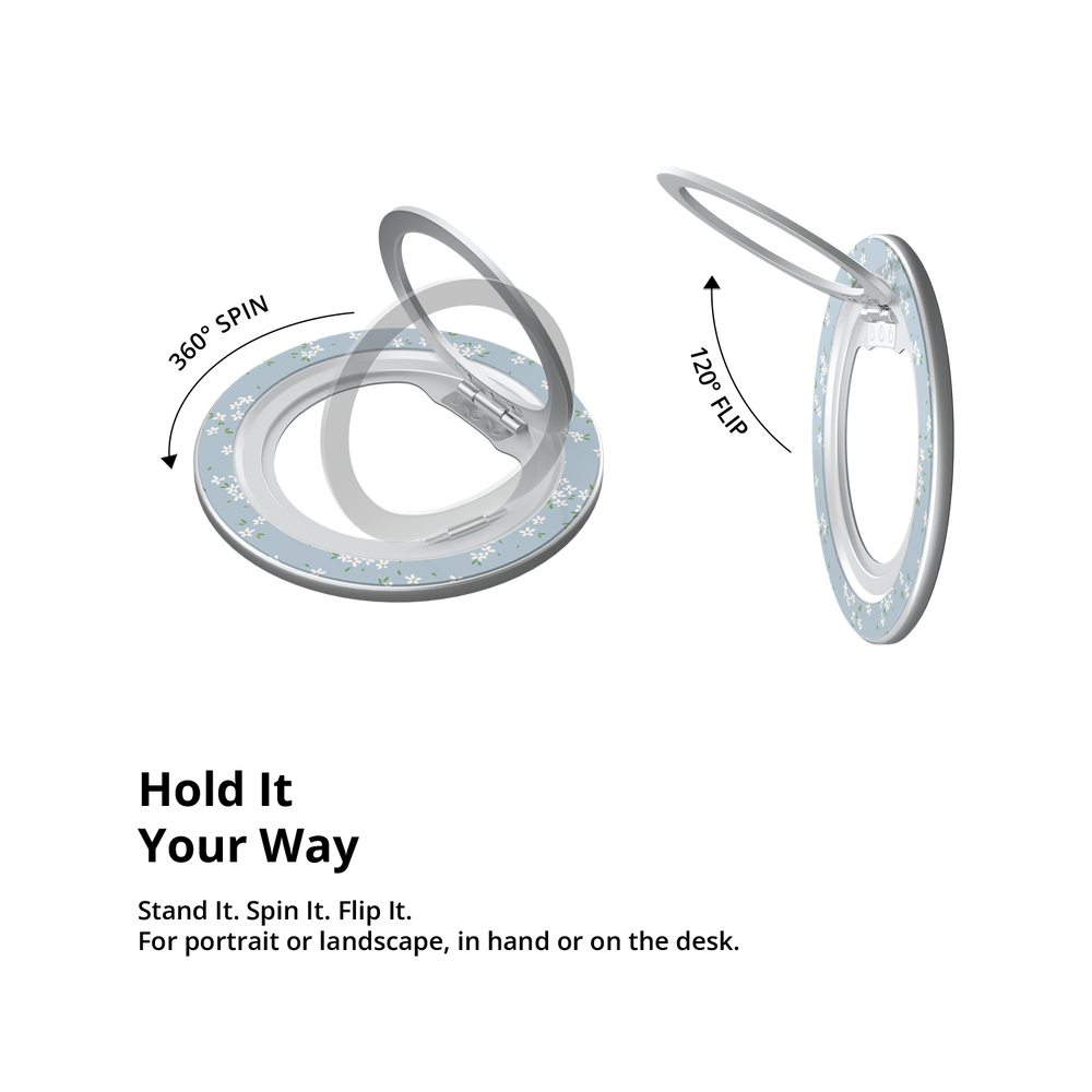 Whisper Bloom | Blue Ditsy Floral MagSafe Ring Stand