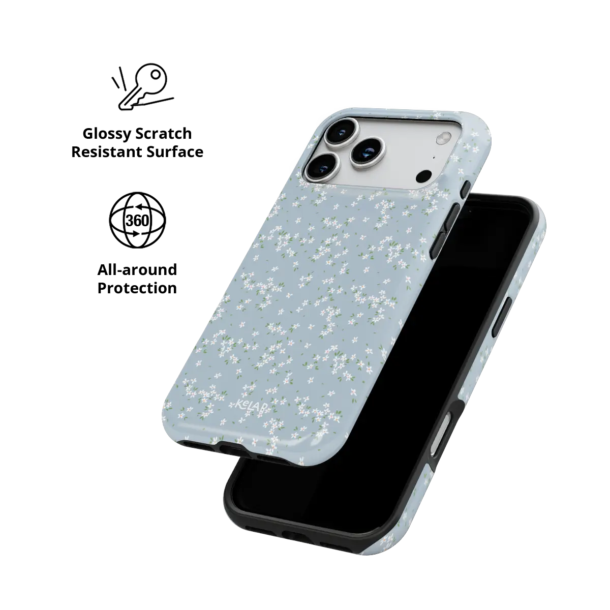 Whisper Bloom | Blue Ditsy Floral iPhone Case