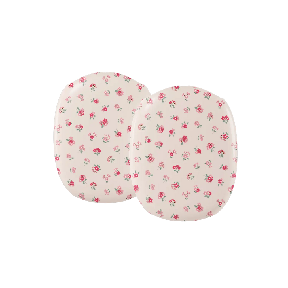 Pink Rose Ditsy Floral AirPods Max cover, close-up detail of the earcup covers