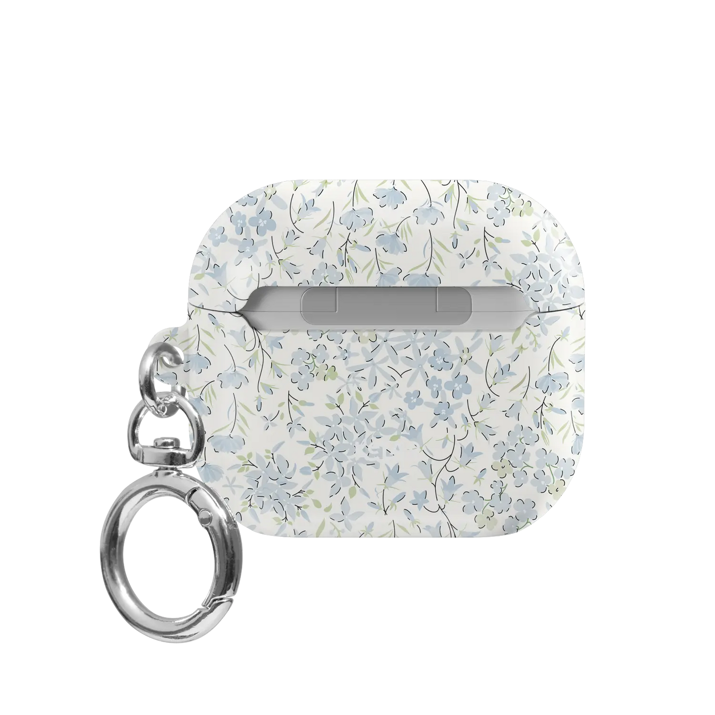 Forget Me Soft | Blue Ditsy Floral AirPods Case - back view