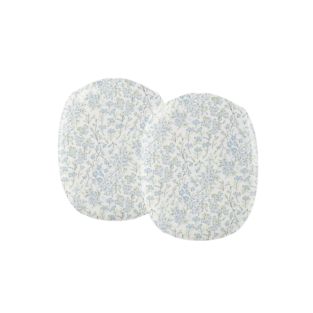 Blue Dense Floral AirPods Max cover, close-up detail of the earcup covers