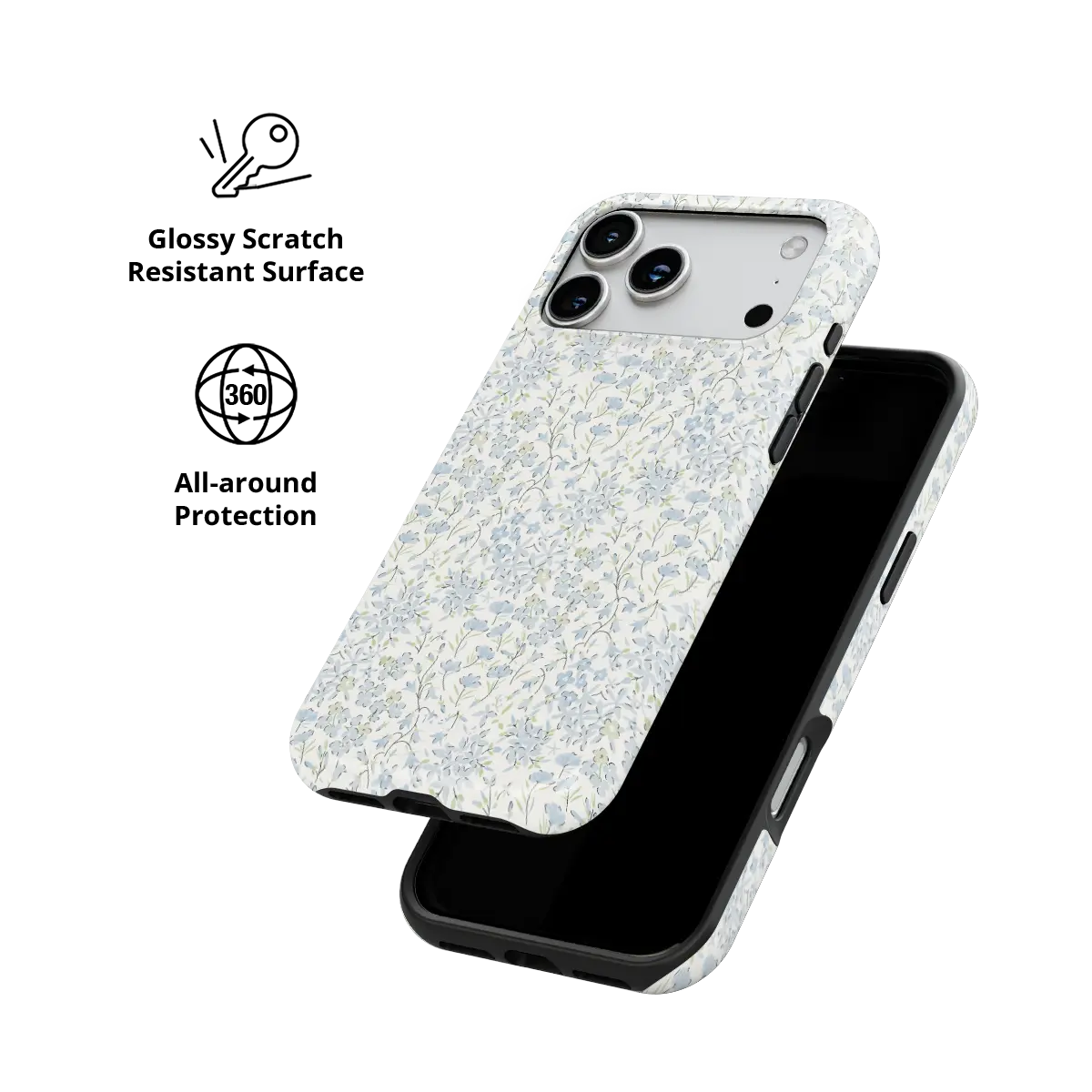 Forget Me Soft | Blue Ditsy Floral iPhone Case