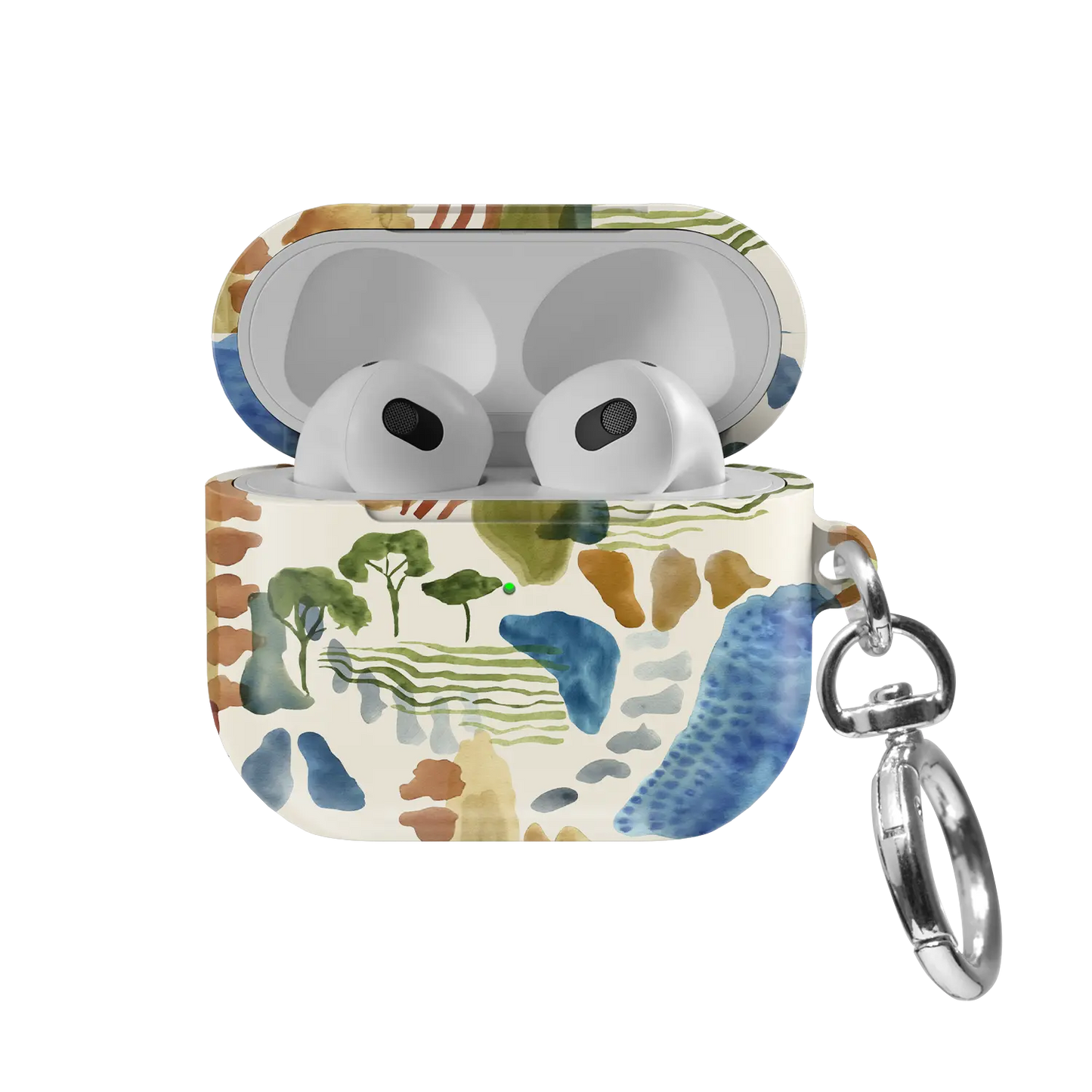 Terroir | Watercolor Landscape AirPods Case - front view with open lid