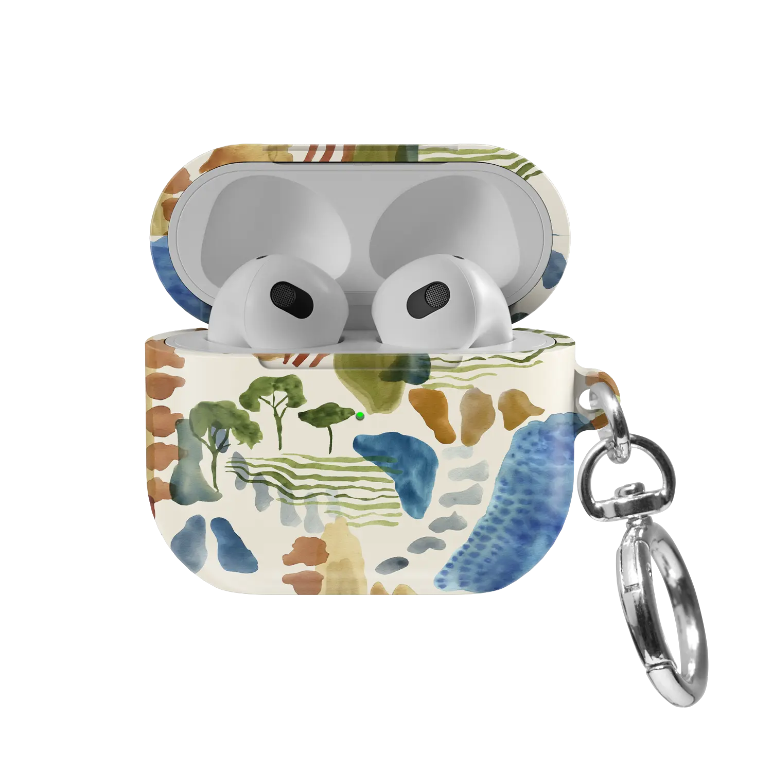 Terroir | Watercolor Landscape AirPods Case - front view with open lid