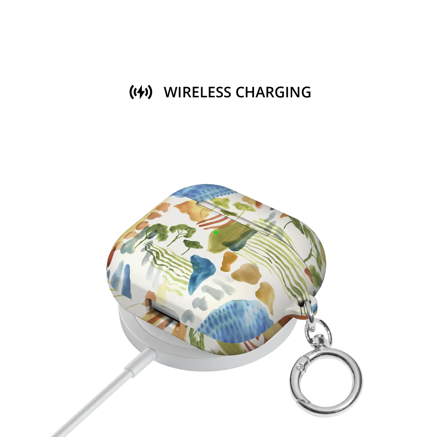 Terroir | Watercolor Landscape AirPods Case - shown on wireless charger