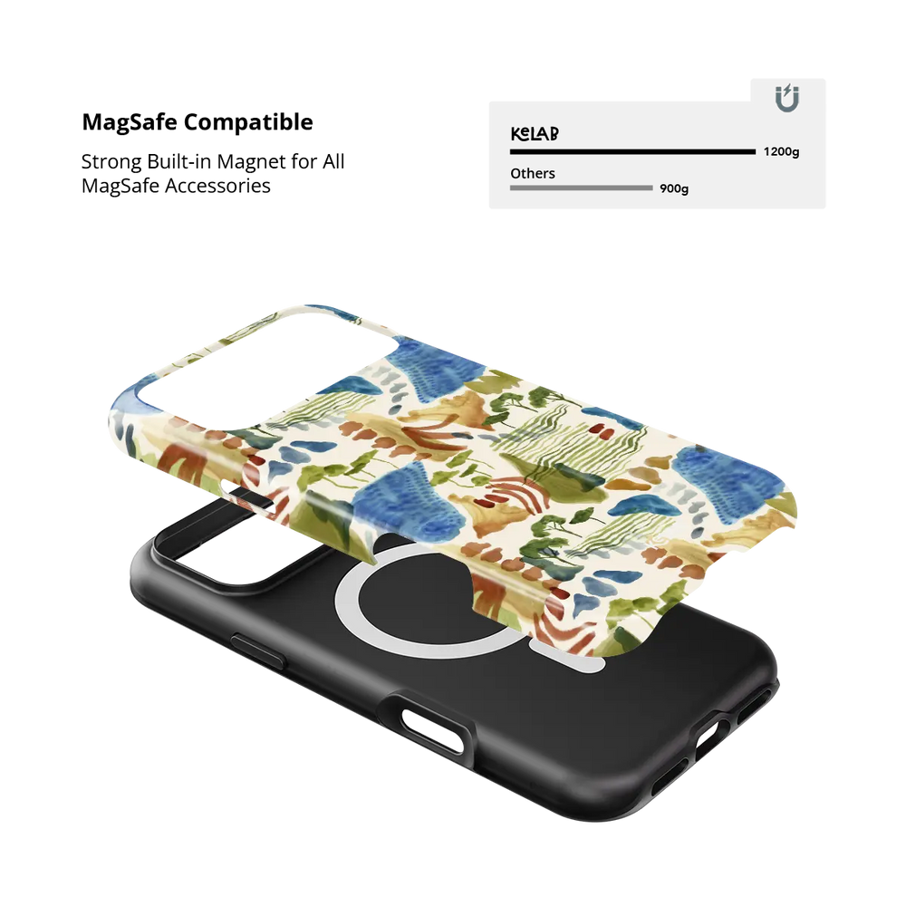 Terroir watercolor landscape art iPhone case - tough - MagSafe compatible magnet strength