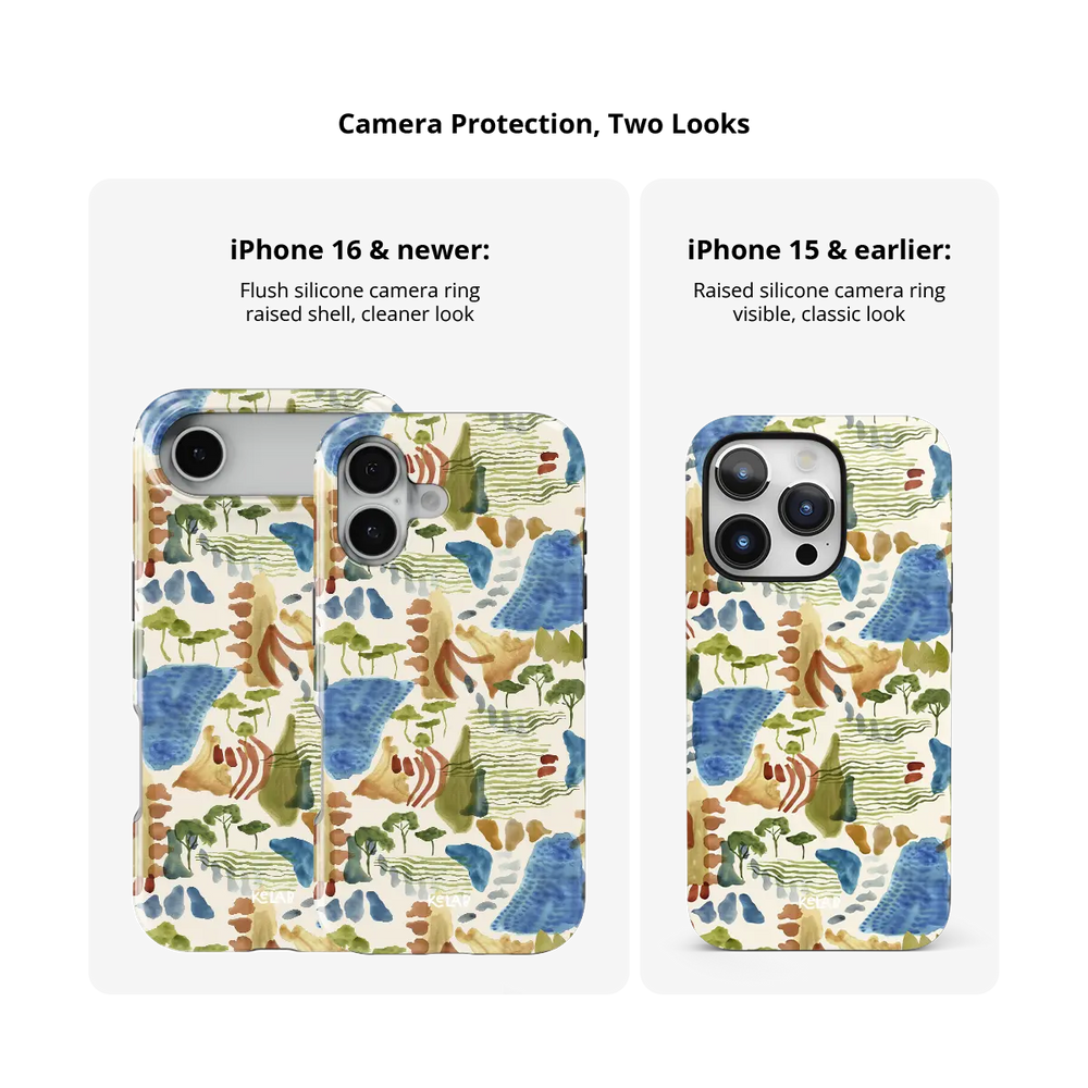 Terroir watercolor landscape art iPhone case - tough - camera protection model comparison