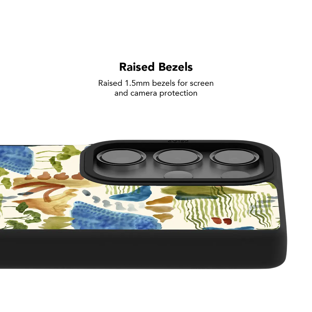 Watercolor Landscape Art Samsung Galaxy case, raised bezel offering extra camera protection