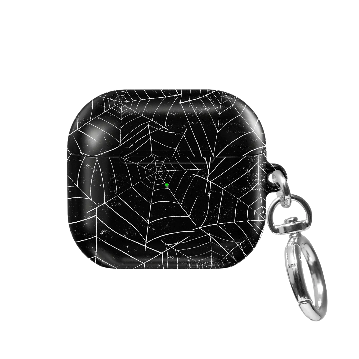 Black Spider Web AirPods Case, front view