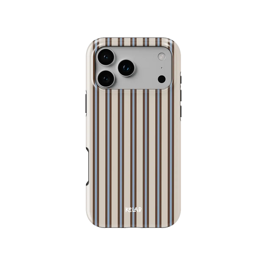 Tailored Mocha | Beige Ticking Multi-Stripe iPhone Case