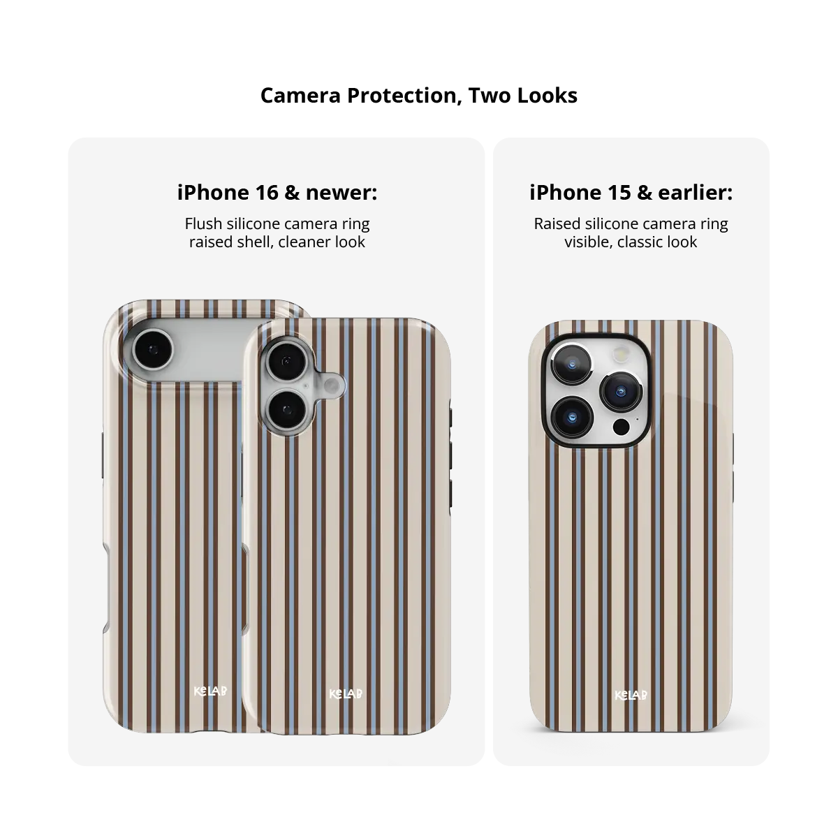 Tailored Mocha | Beige Ticking Multi-Stripe iPhone Case