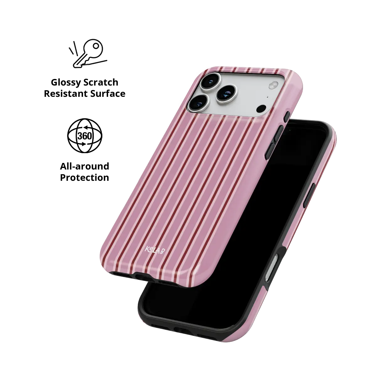 Cabana | Dusty Rose Multi-Stripe iPhone Case
