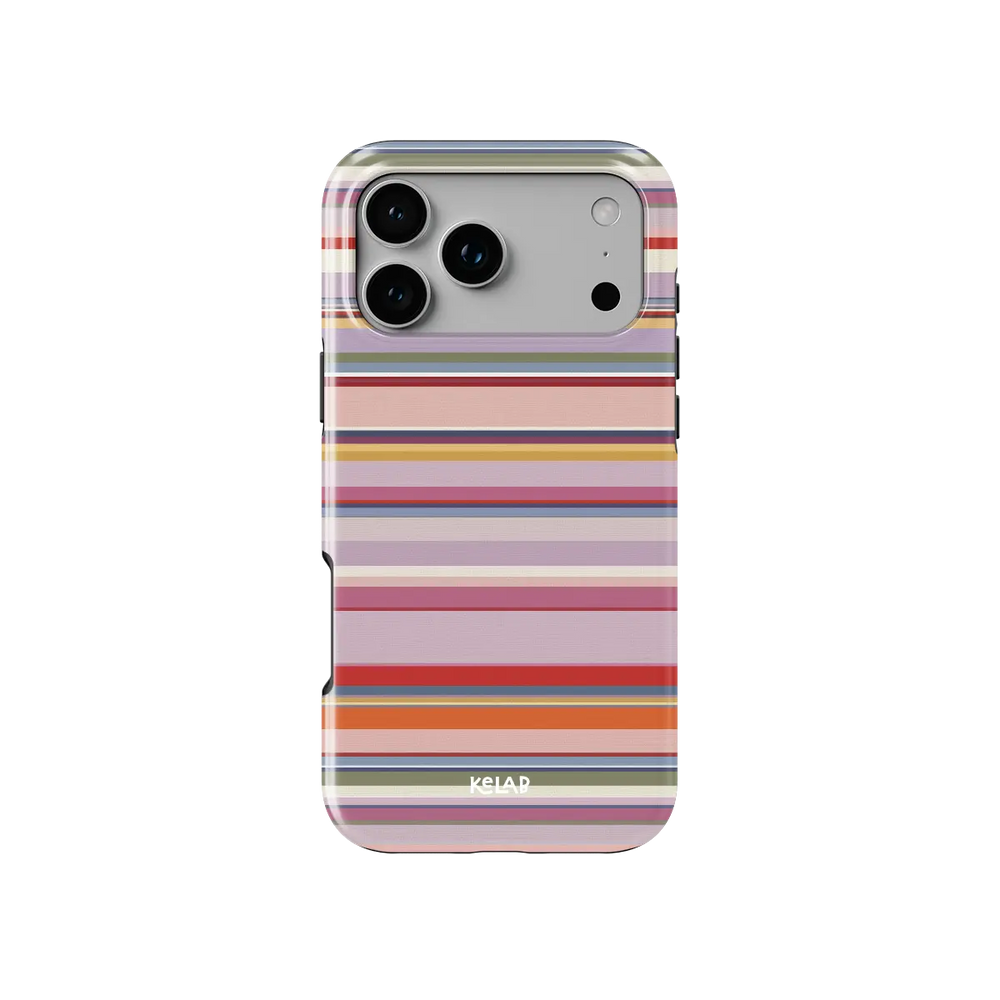Roseglow | Coral Multi-Stripe iPhone Case