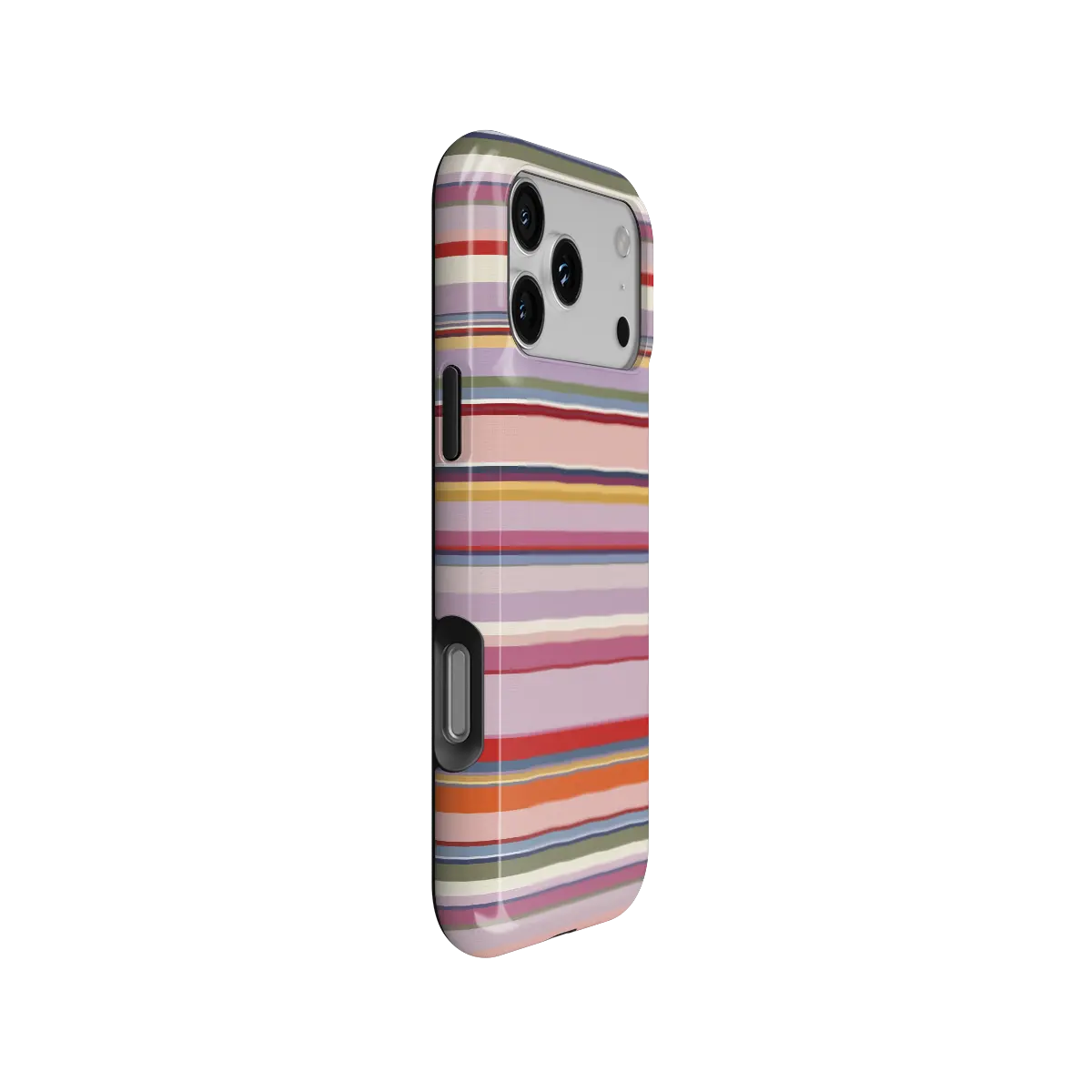 Roseglow | Coral Multi-Stripe iPhone Case