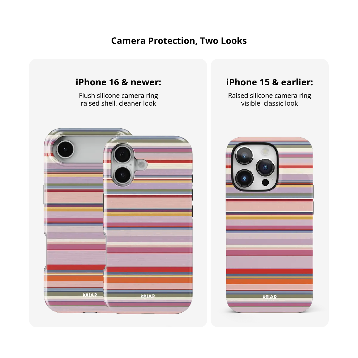 Roseglow | Coral Multi-Stripe iPhone Case