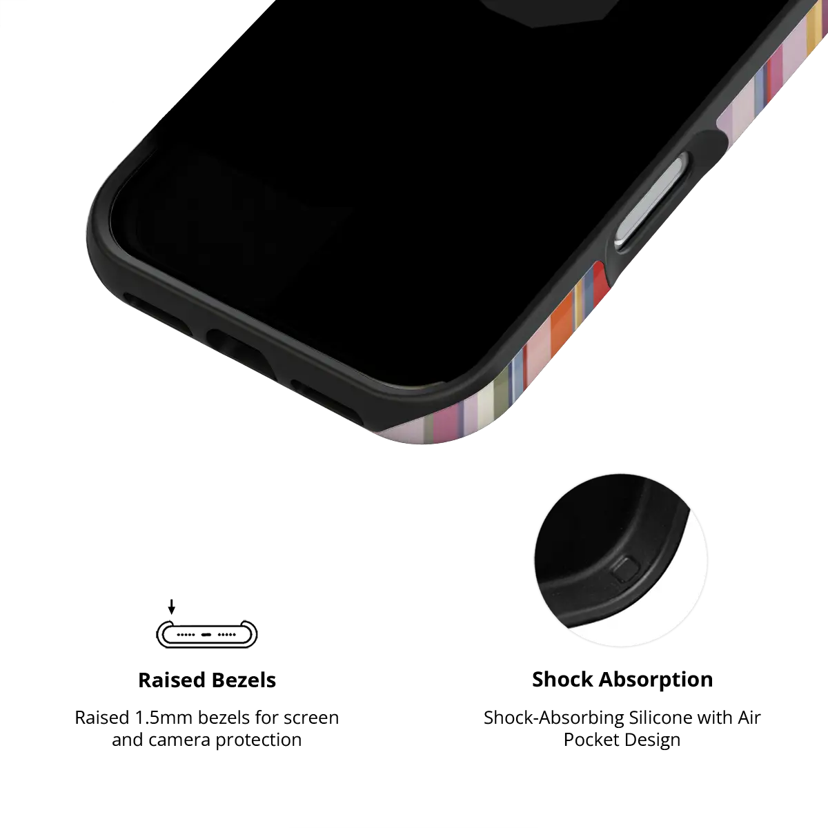 Roseglow | Coral Multi-Stripe iPhone Case