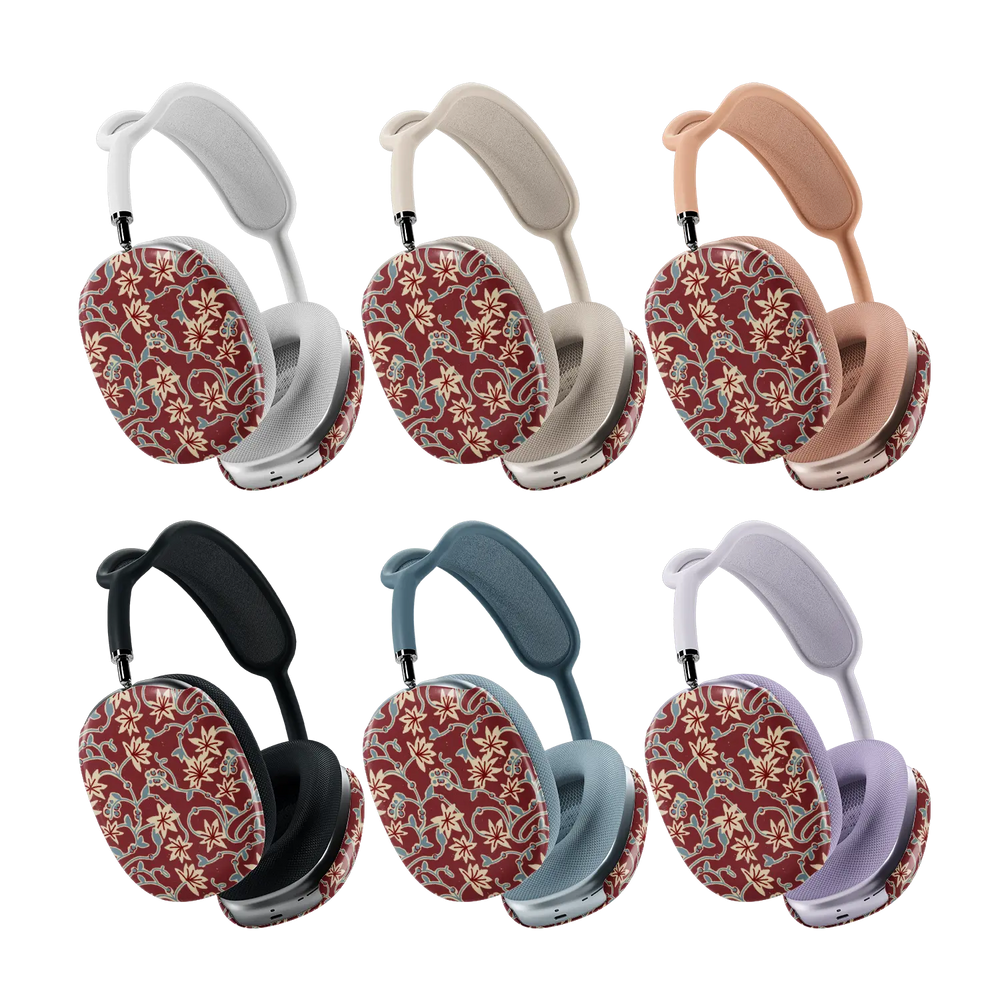 burgundy vine floral print AirPods Max case – colorway lineup overview