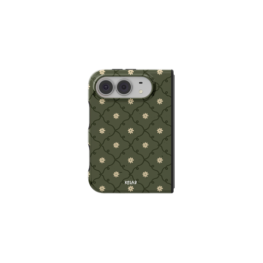 Daisy Trellis | Moss Green Floral iPhone Case