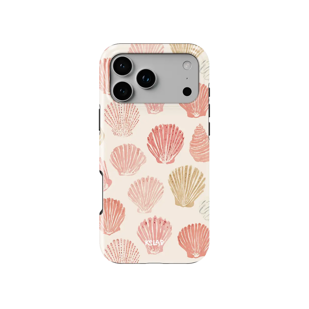 Sunwashed Shells | Pink Seashell Print iPhone Case