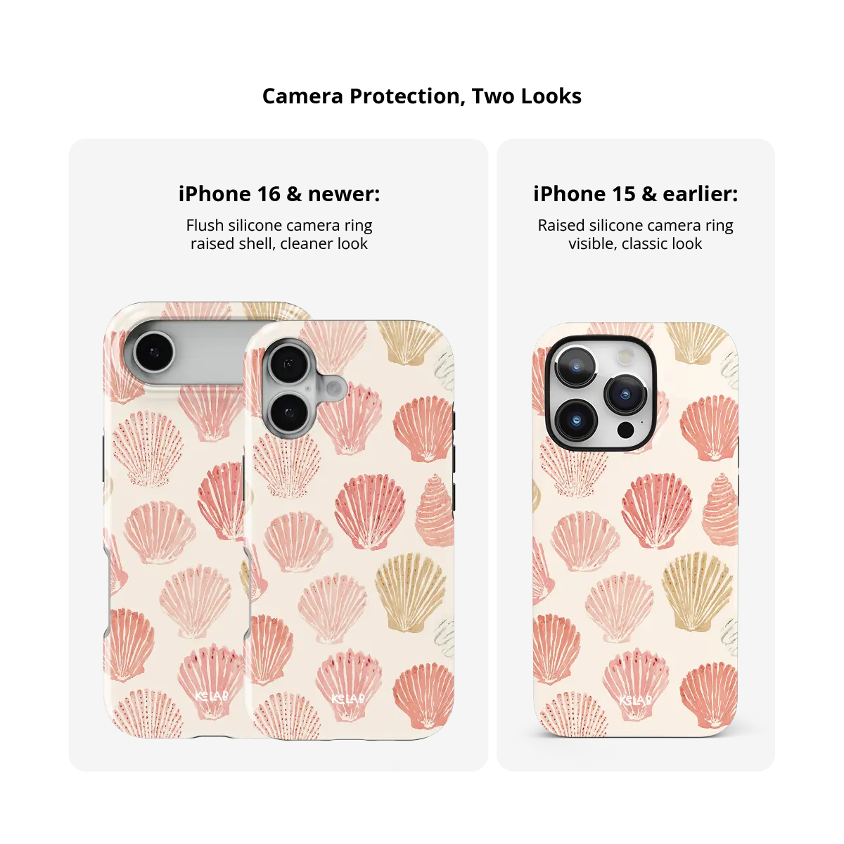 Sunwashed Shells | Pink Seashell Print iPhone Case