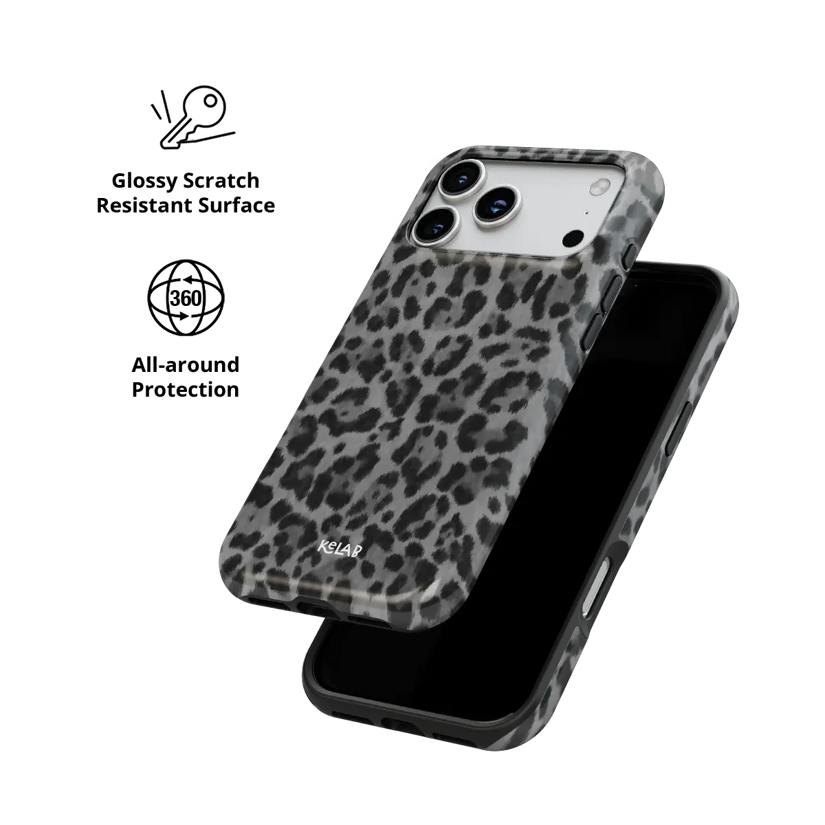 Lunar Roar | Gray Cheetah Print iPhone Case