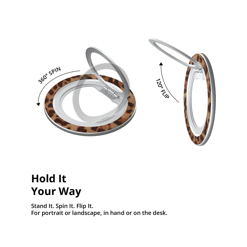 Golden Safari | Brown Toffee Cheetah Print MagSafe Ring Stand