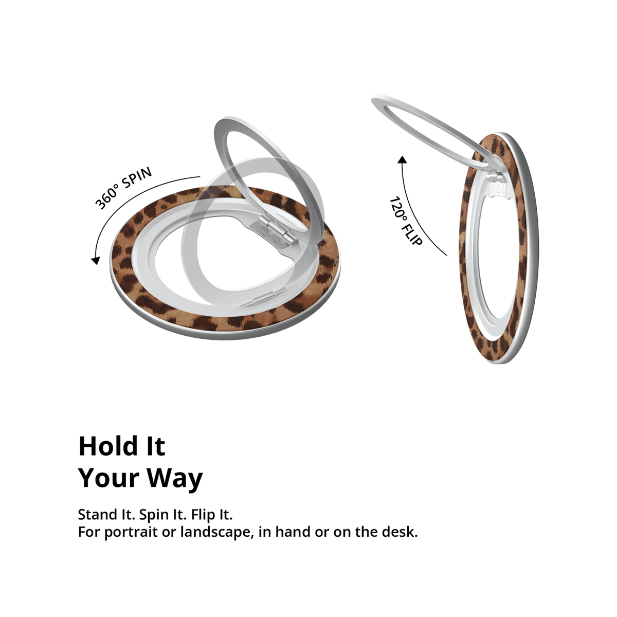 Golden Safari | Brown Toffee Cheetah Print MagSafe Ring Stand