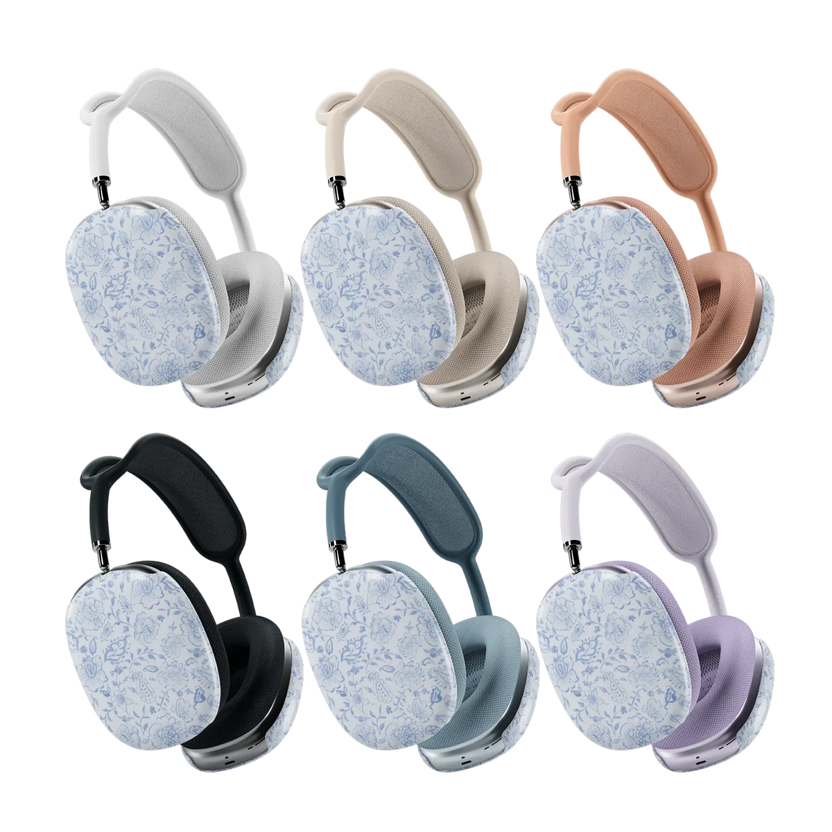 Blue Willow AirPods Max case — colorway lineup overview across the print family