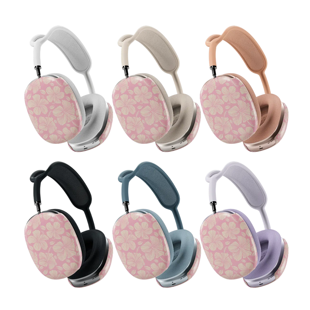 Guava Bloom AirPods Max case — colorway lineup overview across headphone finishes