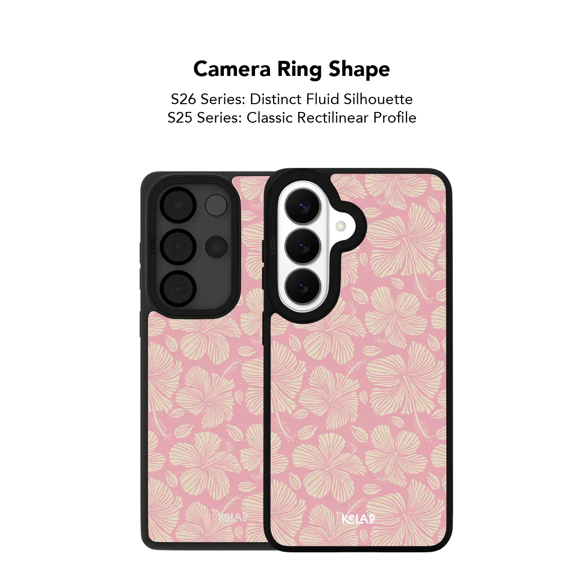 Guava Bloom Samsung case — Bold, camera ring cutout shape detail