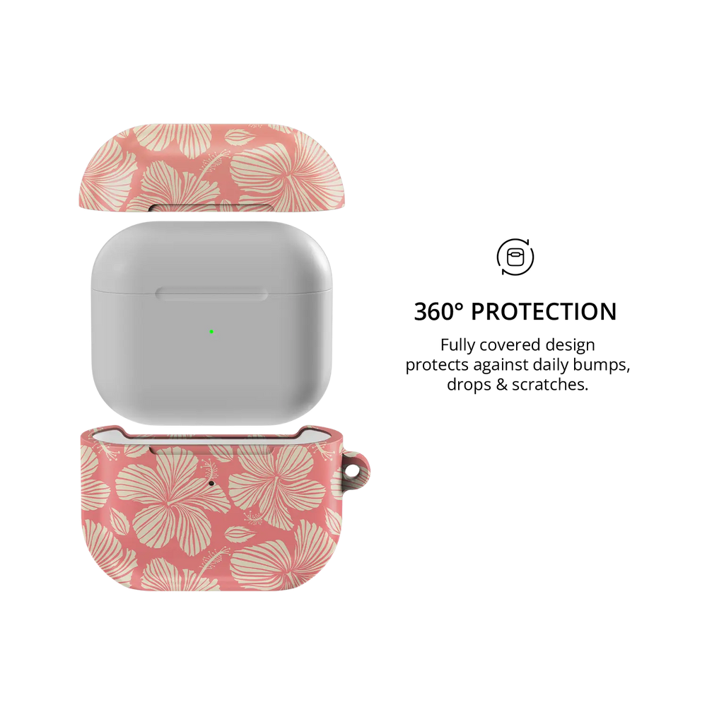 Papaya Glow AirPods case — 360 degree full-body protective coverage detail