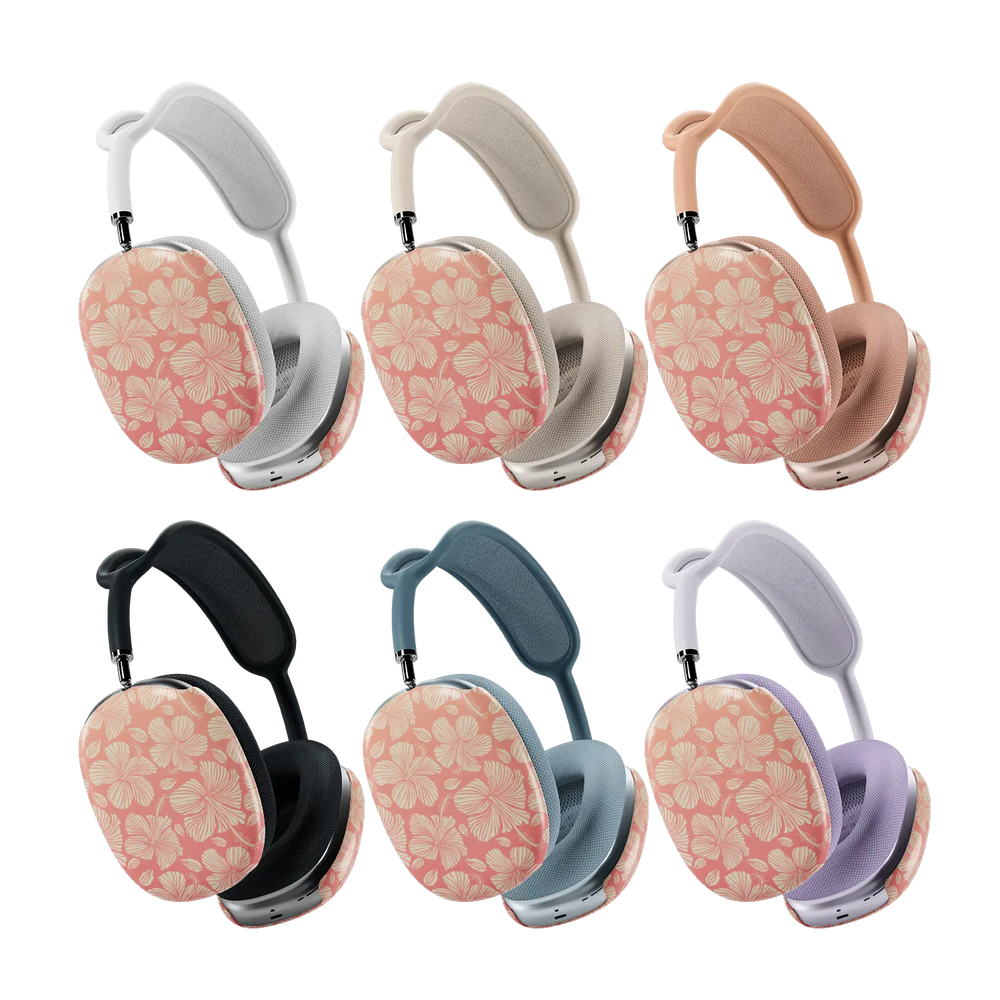 Papaya Glow AirPods Max case — colorway lineup overview across headphone finishes