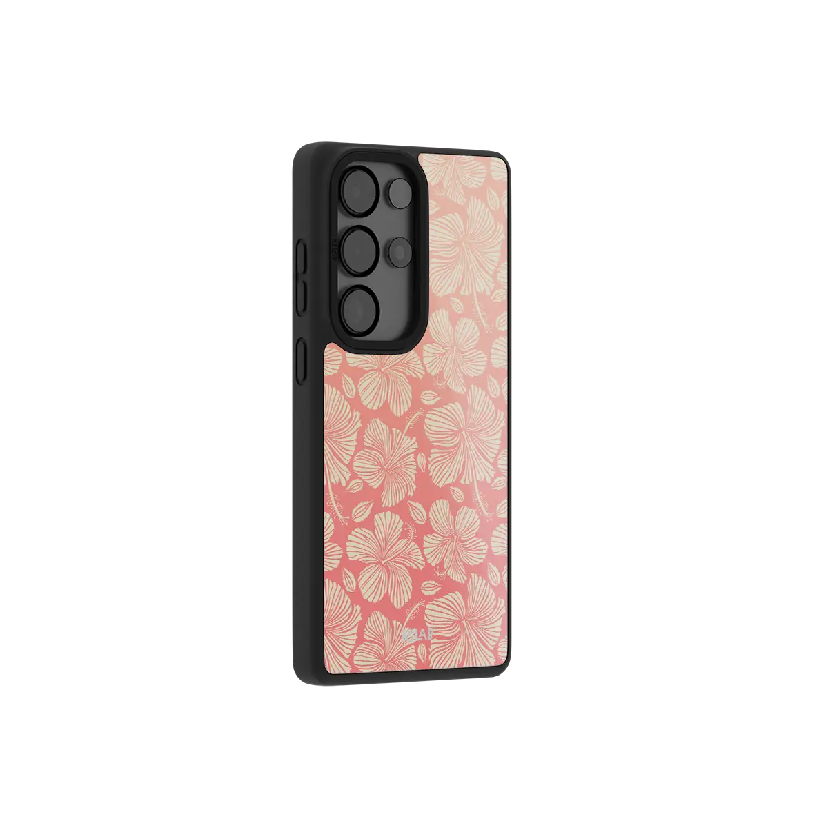 Papaya Glow Samsung case — Bold, side angle showing full body wrap and button cutouts