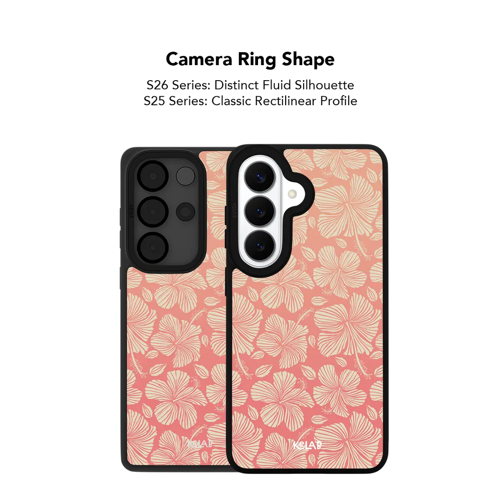 Papaya Glow Samsung case — Bold, camera ring cutout shape detail
